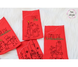 Stickserie ITH - Bestecktaschen Einsteckhüllen Weihnachten Vol. 1